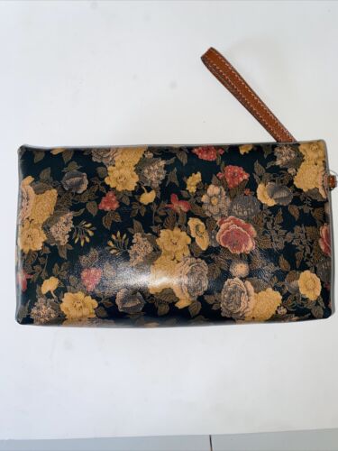 PATRICIA NASH Valerie DENIM FIELD DF OLIVELeather Wristlet Clutch BEAUTIFUL!!