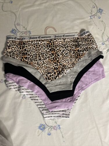 JUICY COUTURE JC6555~ 5 Pack SIGNATURE WAIST COMFY COTTON SPANDEX PANTIES ~L