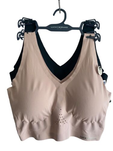 Lucky Brand Set of 2 Seamless Laser Cut Bras LVD19052 Sze L~ Perforated~CUTE!
