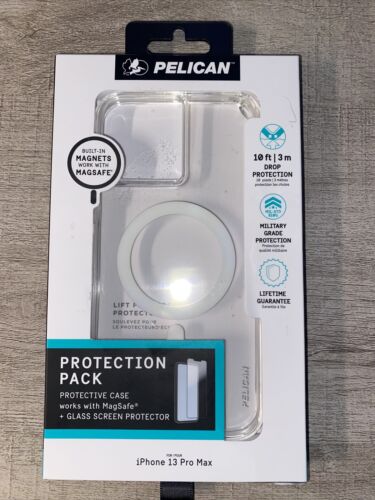 PELICAN Clear w Magsafe Case & Glass iPhone 13 / 12 Pro Max Hard Ranger Slim NEW