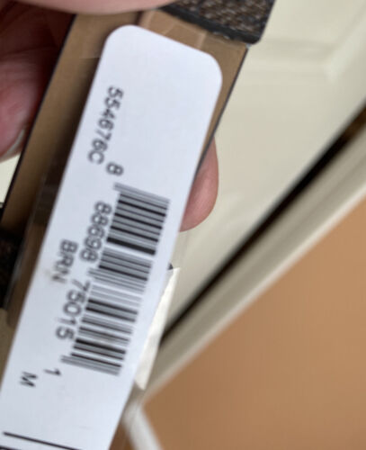 Michael Kors Belt Brown Mini Printed MK Logo Gold Buckle (Skinny) Size Medium