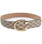 Michael Kors Belt~Beige Tan Signature Logo Leather Gold Buckle Med~MSRP $58~CUTE