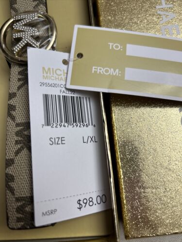 MICHAEL KORS Women Belt Reversible Gift Box New Size L/XL Brown MSRP $98~LOVELY!
