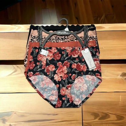 Marilyn Monroe 5pc MM3731-49  No Show Mid-Rise Panties~XL~Multicolor $48-PERFECT