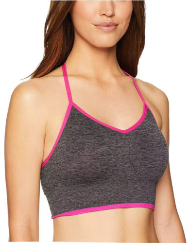 Jockey Women's Seamless Sports Bra Thin Back Strap-Charcoal & Fuchsia -UNIQUE!