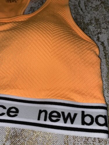 New Balance Medium Impact Sports Bra Style 111152 Orange/ Black XL- MSRP $35
