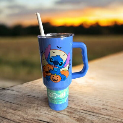 Disney Stitch Halloween Stainless Steel 40 oz Tumbler with Handle Lid & Straw