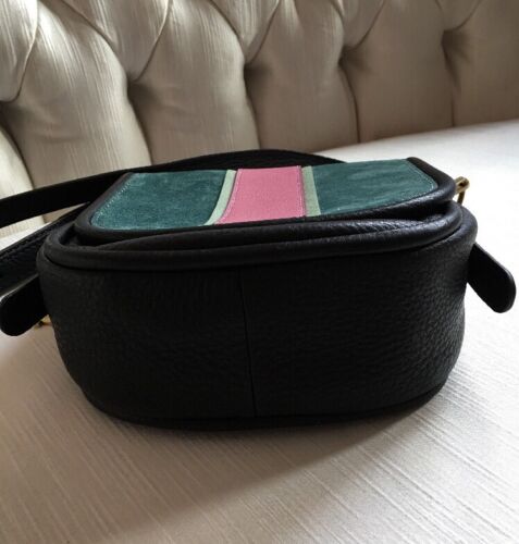 FOSSIL RUMI Alpine Green Crossbody Handbag Saddle Leather/Suede ZB7393307 $158