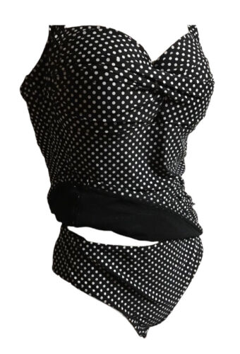 NIP TUCK Swimsuit Style NY2902SPB Sorrento Spot Black Two Pieces NWT