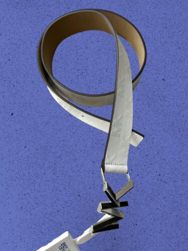Michael Kors Belt White~Genuine Leather Stamp MK Logo~MK Silver Buckle~ALL SIZES