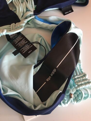 Dolce Vita Women's Swimsuit Set (2 pieces) with Macrame - Blue Ombré Size Medium