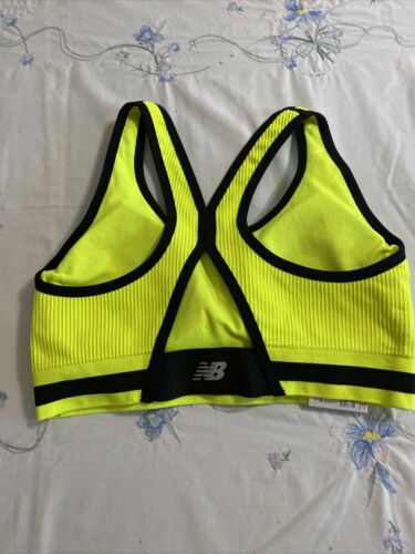 New Balance Medium Impact Sports Bra Style 112013 Green~Yellow Iridescent Sze XL