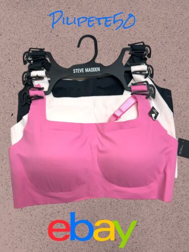 Steve Madden Women’s 3-Pack Seamless Lounge Bra Removable Pads Size S~ MSRP $84