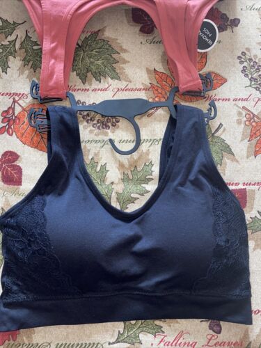 Delta Burke 2-Pack Seamless Bras Size 1X Soft Comfort Lounge Removable Pads NEW