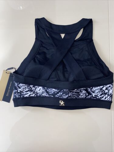 DKNY Donna Karan Printed Fitness Geometrical Design Sports Bra LARGE MSRP $48