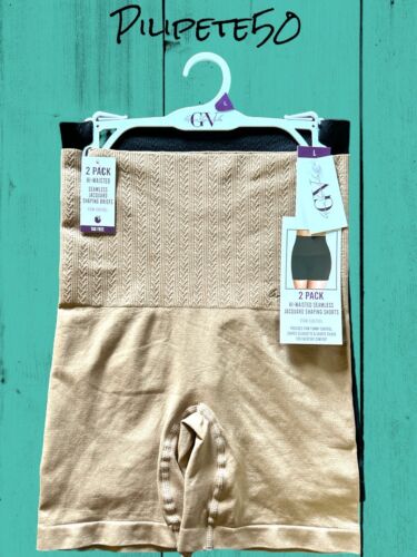 GLORIA VANDERBILT~2 Pack Jaquard Shaping Shorts Seamless~Hi-Wasited ALL SIZES!!!