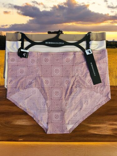 BCBGMaxAzria~3 Pack Women's M ~ No Show Bonded Lasercut Panties~Multicolor~NWT