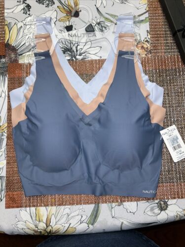 NÁUTICA 3~PACK INTIMATES LOUNGE SIZE L BRAS LASER CUT MULTICOLOR-NT3794~MSRP$64