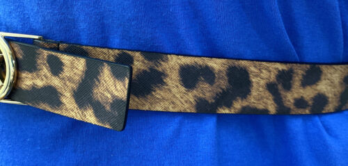 MICHAEL KORS BELT LEOPARD PATTERN GOLD MK LOGO BUCKLE "SO NICE"!!!