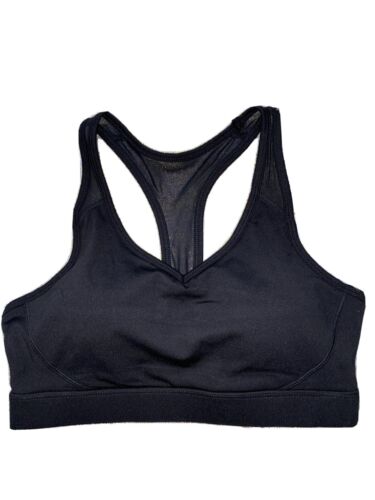 REEBOK MATCH BRA BLACK /BLACK MESH REW211BR02006 MEDIUM MSRP $40 NEW