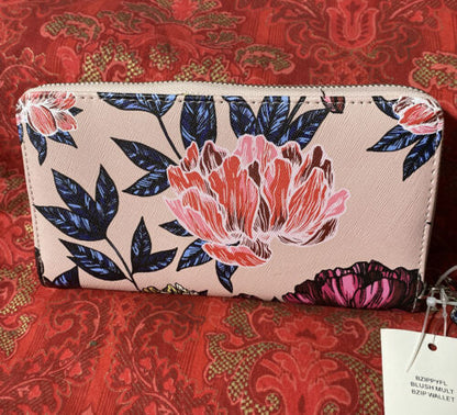 STEVE MADDEN WALLET WRISTLET FLORAL BLUSH MULTI ORGANIZER