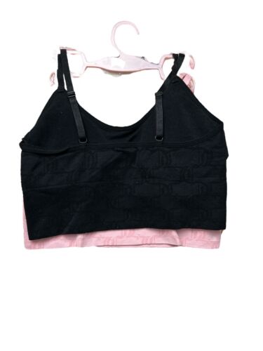 Juicy Couture Intimates Bralettes ~Pink/Black Logo~JC6979~2Pack~Sz MEDIUM ~CUTE