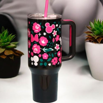 Disney Minnie Mouse 40 Oz. Drink Tumbler With Straw New