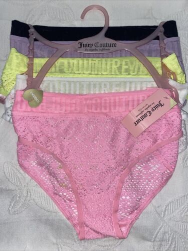 JUICY COUTURE Women’s Intimates Lace Cheeky Underwear Panties Size L 5 Pcs CUTE!