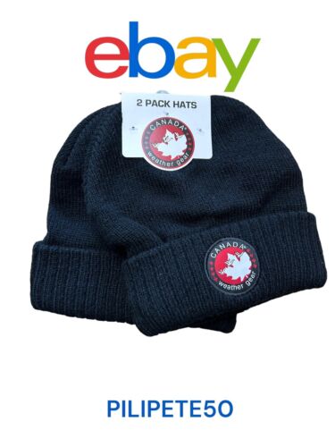 CANADA WEATHER GEAR KNIT 2 PACK BEANIE HAT SUPER WARM FOR THOSE COLD COLD DAYS~