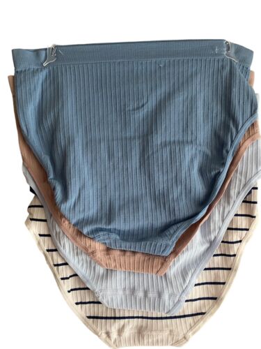NAUTICA Size Medium 5-pk Multicolor Women's Ribbed Panties~NT3631~Logo MSRP $42
