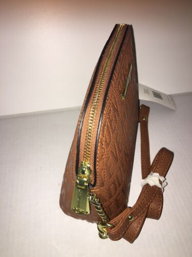 STEVE MADDEN HANDBAG BMARILYN COGNAC STAMPED LOGO GOLD HARDWARE