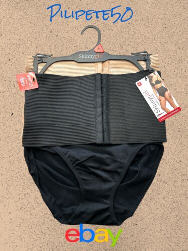 SKINNYGIRL SHAPER 2 PCK ELASTIC BAND HOOK&EYE BRIEFS~WHITTLE YOUR WAIST~SG7614~M