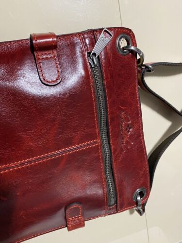 Patricia Nash FRANCESCA Organizer Crossbody Distress Leather Ochre P02806 NEW