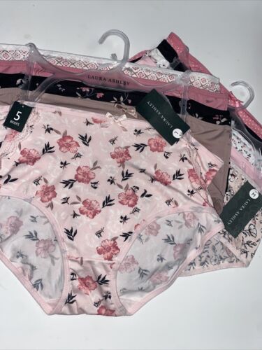 LAURA ASHLEY~5 Pack FIT PANTIES~MULTICOLOR~STYLE # LS7684~ALL SIZES~GREAT FIT!