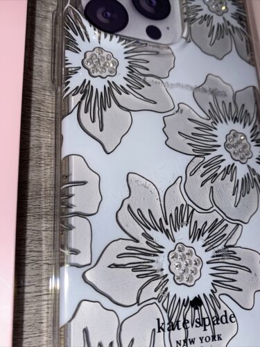 Kate Spade Phone  Case iPhone 13 Pro Floral & Rhinestones Beauty!!