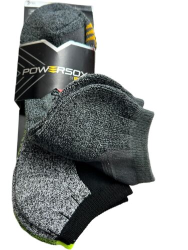GOLDTOE Powersox PowerLites Arch Support No Show Socks 3 Pair Black/Gray 9-12.5