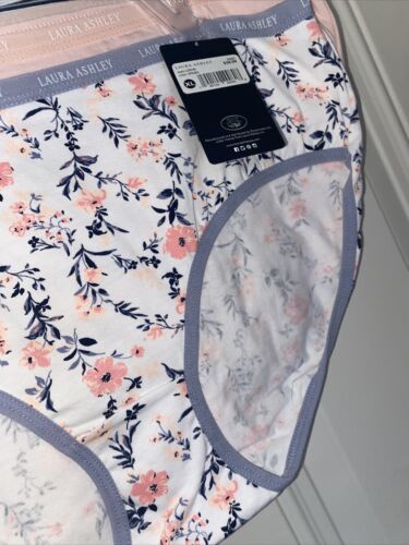LAURA ASHLEY Intimates Cotton-Spandex Brief Panties~Size XL~5 pair Style LS9540
