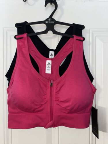 90 Degree By Reflex High Performance~Full Support Sport  Bra Set-Two L~MSRP$58