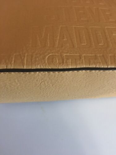 STEVE MADDEN HANDBAG BMARILYN MUSTARD STAMPED LOGO GOLD HARDWARE