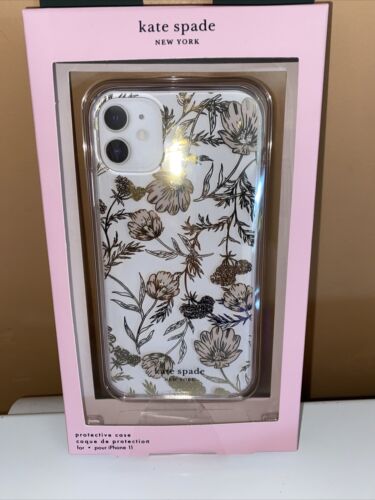 Kate Spade Pink Flowers With Rhinestones Clear iPhone 11 Pro case NEW