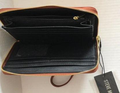 STEVE MADDEN WALLET WRISTLET COGNAC SMOOTH TEXTURED FANTASTIC!!!!