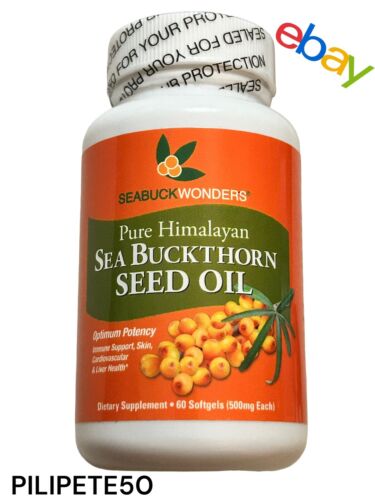 Seabuck Wonders Sea Buckthorn 1000 mg Oil-Omega 3, 6, & 9 Complete - 60 Softgels