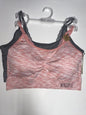 Rae Dunn Comfort Bralette Set XXL PINK & GRAY~Self Love & Beautiful Bras~CUTE