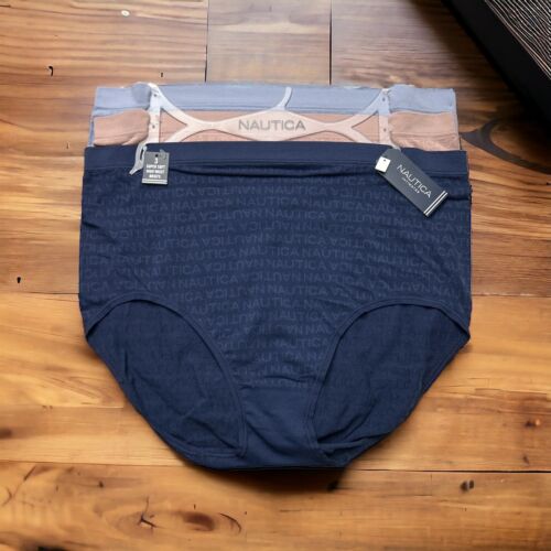 NAUTICA INTIMATES NT9471-3 PACK SUPER SOFT HIGH WAIST BRIEF PANTIES GREAT FIT-3X