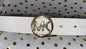 MICHAEL KORS BELT WHITE~LEATHER W/GOLD MK CIRCLE BUCKLE~ALL PLUS SIZES~RARE FIND