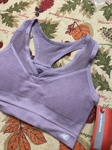 New Balance Sports Bra Cashmere Lilac Style 7454 Removable Cups Size XLarge