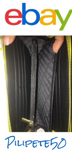 STEVE MADDEN WALLET WRISTLET YELLOW SMOOTH TEXTURED SILVER ZIPPER