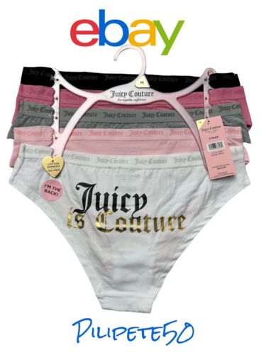 Juicy  Couture Women's Cute & Curvy Bikini NO PANTY LINES~5 Pc Set~MEDIUM~JC8121