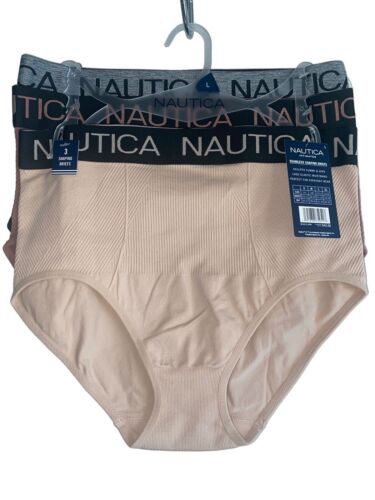 NAUTICA INTIMATES NT4013 3PKD MF SEAMLESS SHAPING BRIEF PANTIES~MULTICOLOR~XL