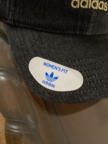 ADIDAS Cap Women’s Black Denim GOLD SHIMMER Logo  Brand New!